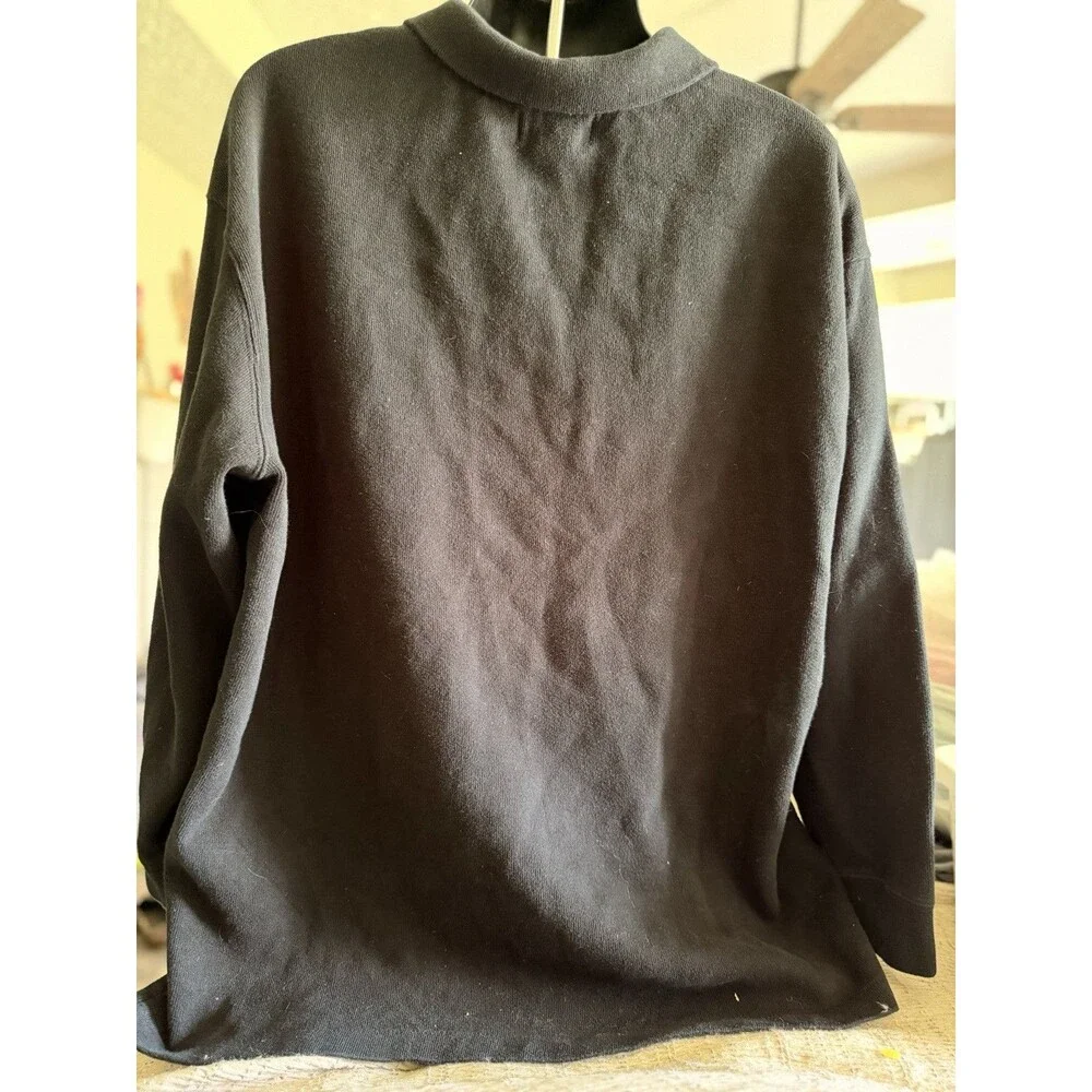 Polo Ralph Lauren Quarter Zip Pullover Rib Knit Sweater Black Mens 3XB